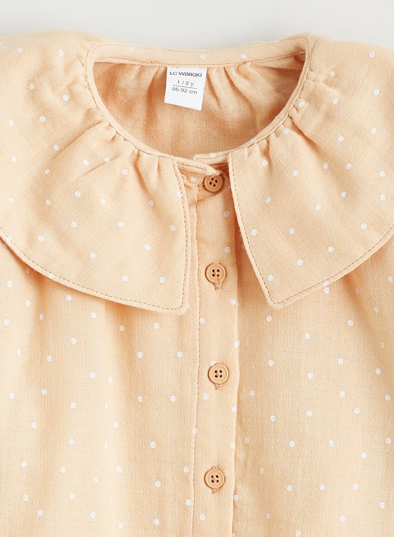 ال سي وايكيكي قميص بناتي منقط بياقة بيتر بان - Image 2